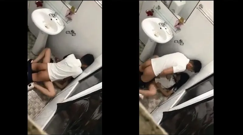 Em người yêu say xỉn và bạn trai trong phòng tắm nhà hàng